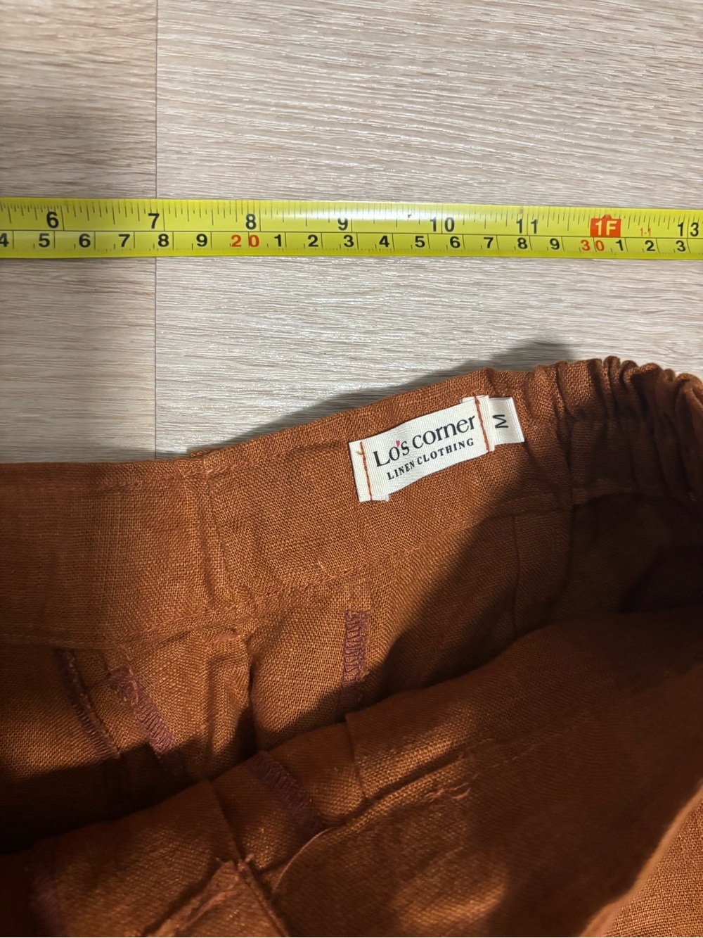 NWT 100% Linen Wide Leg Pants in Rust - Picture 5 of 10